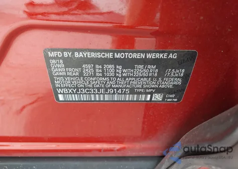 2018 BMW X2 Sdrive28I z USA, uszkodzony, nr VIN WBXYJ3C33JEJ91475